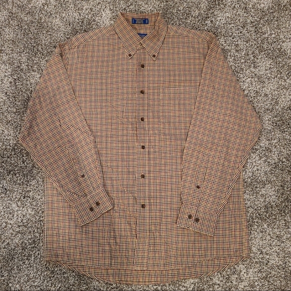 Pendleton Canterbury Cloth Wool Pima Cotton Plaid Flannel Shirt Button Up Red Lg - Picture 5 of 8